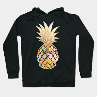 Aloha pineapple, orange+blue + faux gold Hoodie